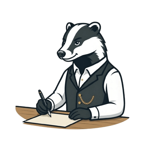 Badger writing a letter